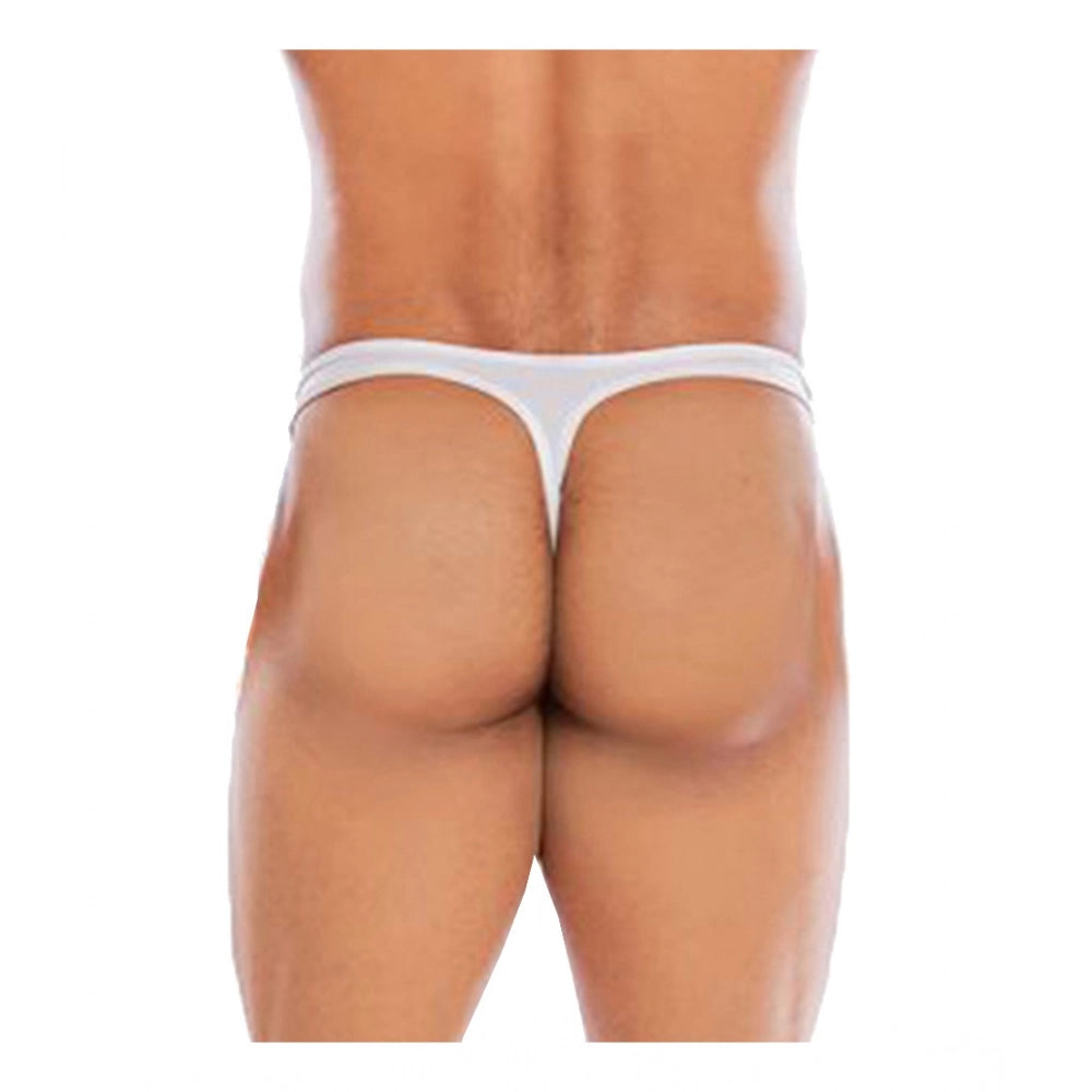 Amfyn Men's Pack Of_2  Polyester Spandex Solid Thong Underwear (White, Free Size: Fit to S, M, L)