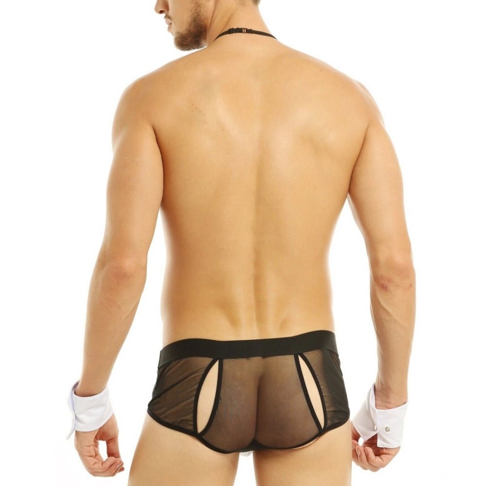 Amfyn Men's Power Net Microfiber Solid Costume Underwear (Black, Free Size: Fit to S, M, L)