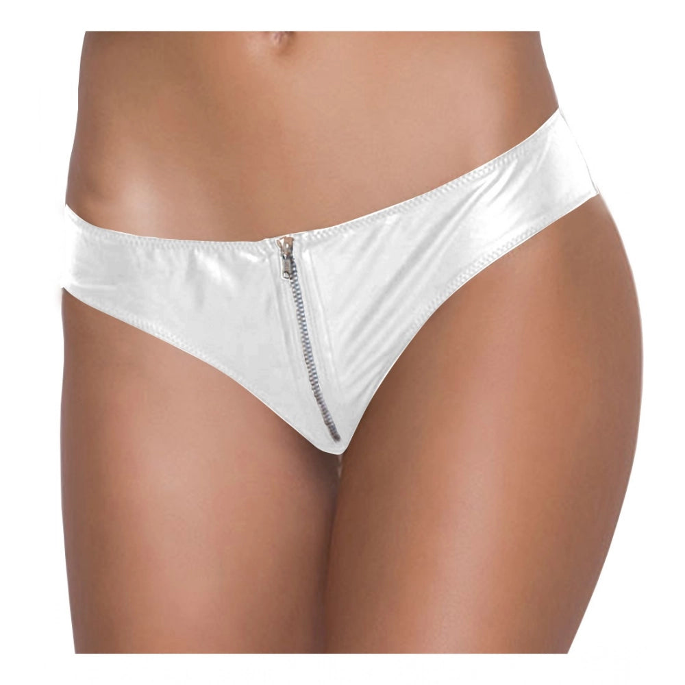 Amfyn Women's Pack Of_2  Polyester Spandex Solid Thong Panty (White, Free Size: Fit to S, M, L)