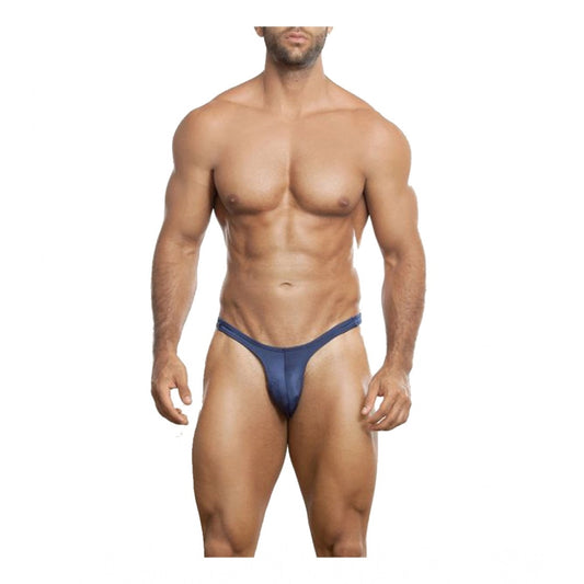 Amfyn Men's Pack Of_2  Polyester Spandex Solid Thong Underwear (Navy Blue, Free Size: Fit to S, M, L)