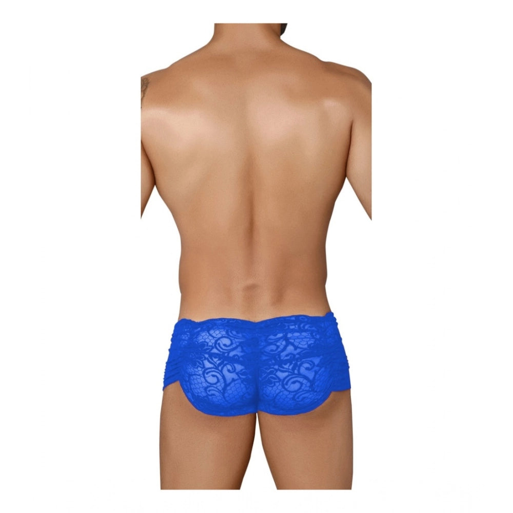 Amfyn Men's Pack Of_2  Nylon Spandex Self Design Boxer Underwear (Royal Blue, Free Size: Fit to S, M, L)