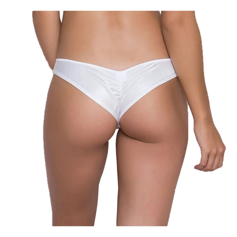 Amfyn Women's Pack Of_2  Polyester Spandex Self Design Hipster Panty (White, Free Size: Fit to S, M, L)