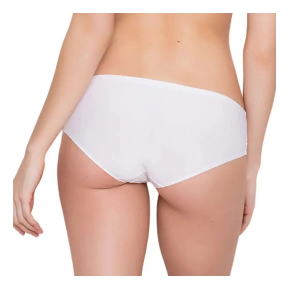 Amfyn Women's Pack Of_2  Polyester Spandex Self Design Hipster Panty (White, Free Size: Fit to S, M, L)