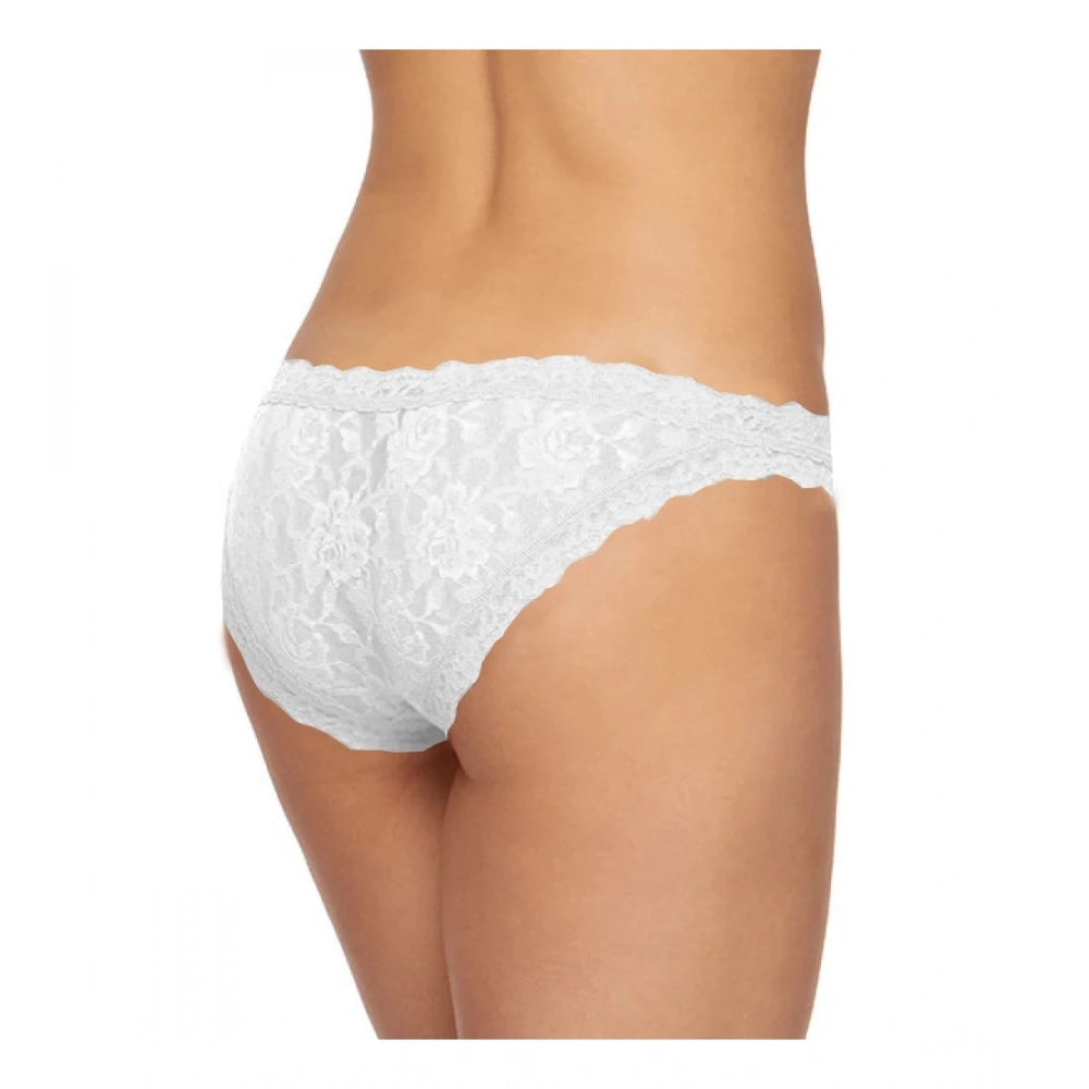 Amfyn Women's Pack Of_2  Nylon Spandex Self Design Brief Panty (White, Free Size: Fit to S, M, L)