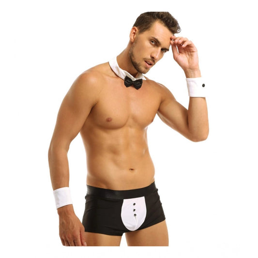 Amfyn Men's Polyester Spandex Solid Costume Underwear (Black, Free Size: Fit to S, M, L)