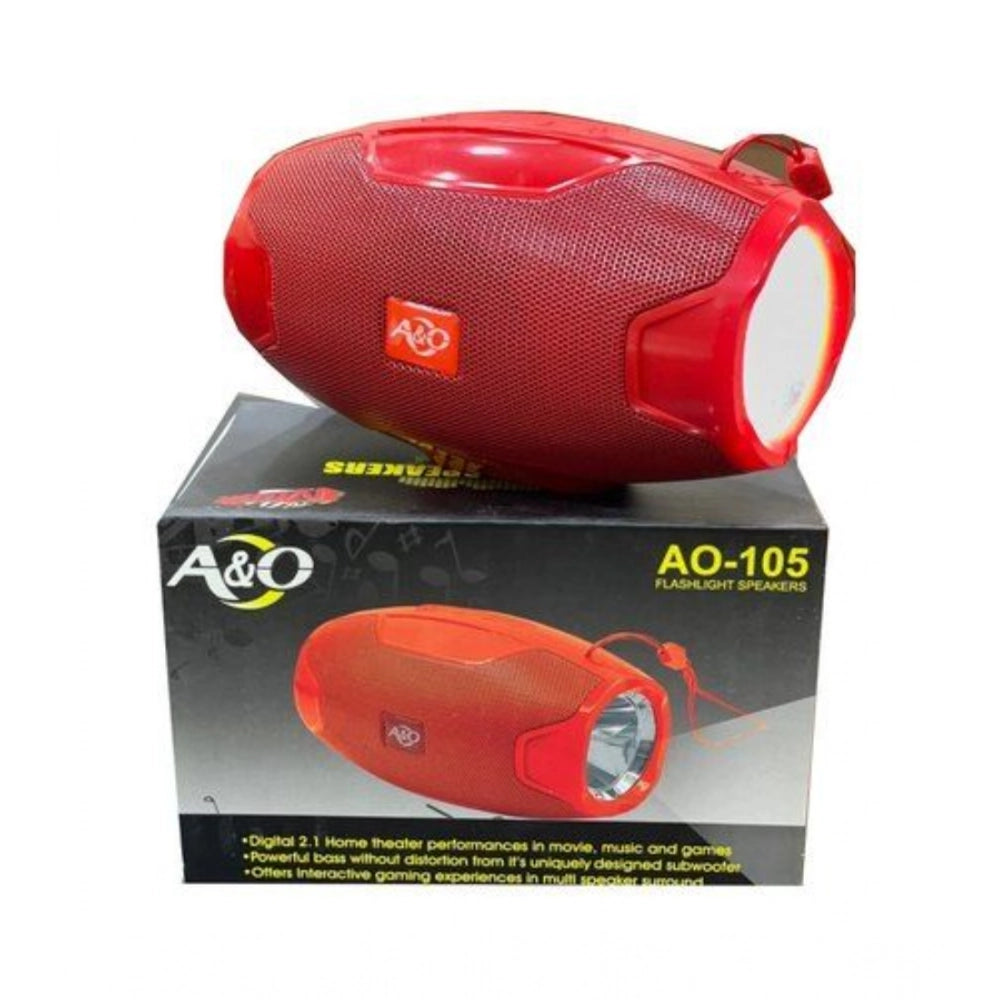 Amfyn Plastic Rubber Wireless AO105 Bluetooth Speaker (Red)