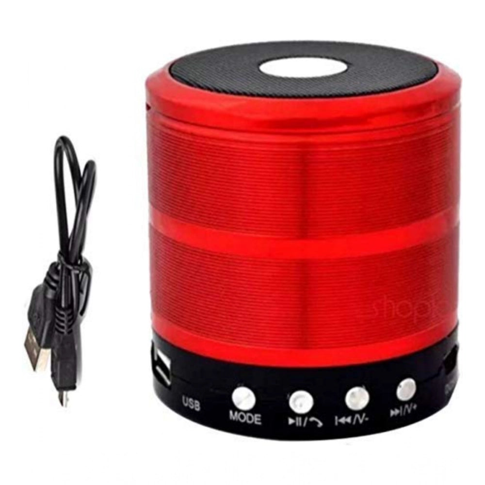 Amfyn Plastic Rubber Wireless WS887 Bluetooth Speaker (Red)