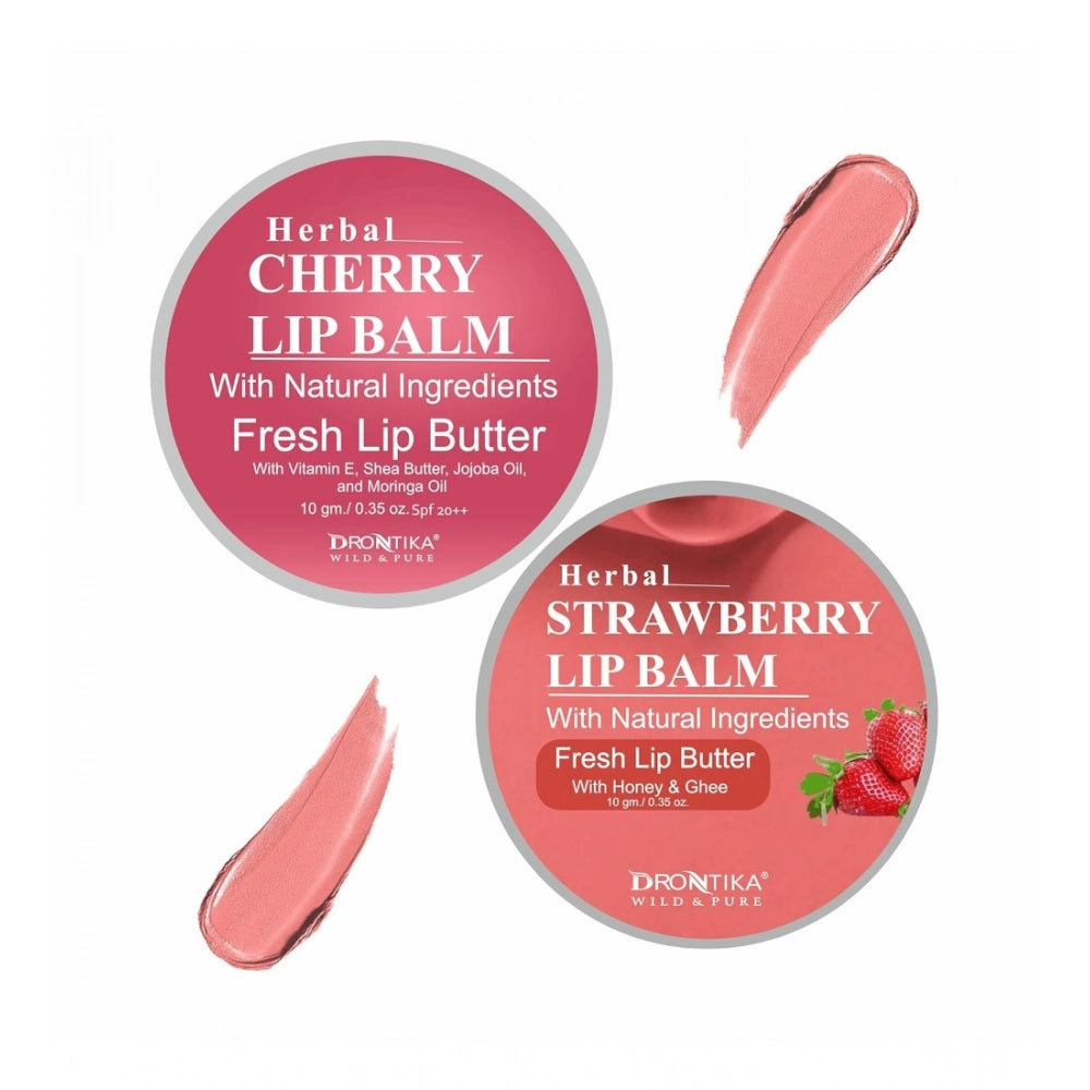 Amfyn Unisex Herbal Dark And Chapped Lips Cherry &amp; Strawberry Lip Balm Pack Of 2  (10gm)