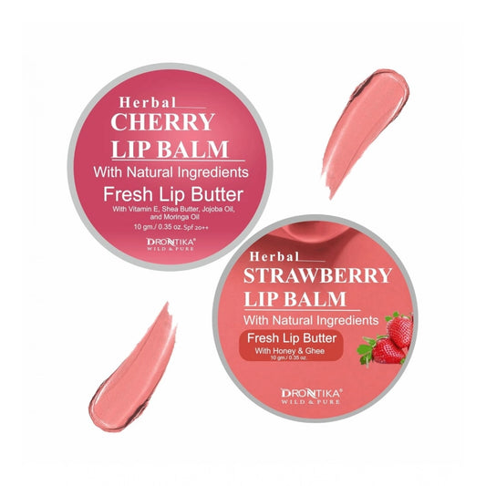 Amfyn Unisex Herbal Dark And Chapped Lips Cherry &amp; Strawberry Lip Balm Pack Of 2  (10gm)