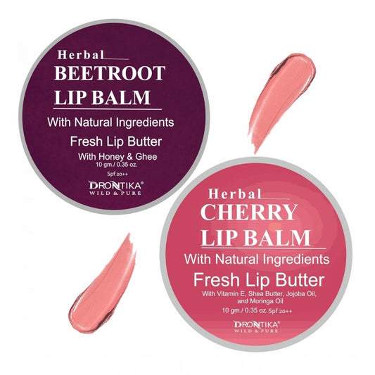 Amfyn Unisex Herbal Dark And Chapped Lips Beetroot &amp; Cherry Lip Balm Pack Of 2 (20gm)